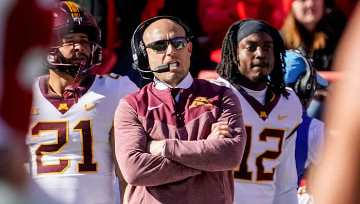 P.J. Fleck first half 2022 Nebraska vs Minnesota football USATSI_19364842